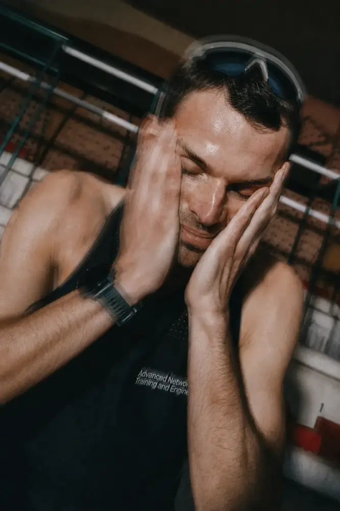 Athlete recovering after a hard session